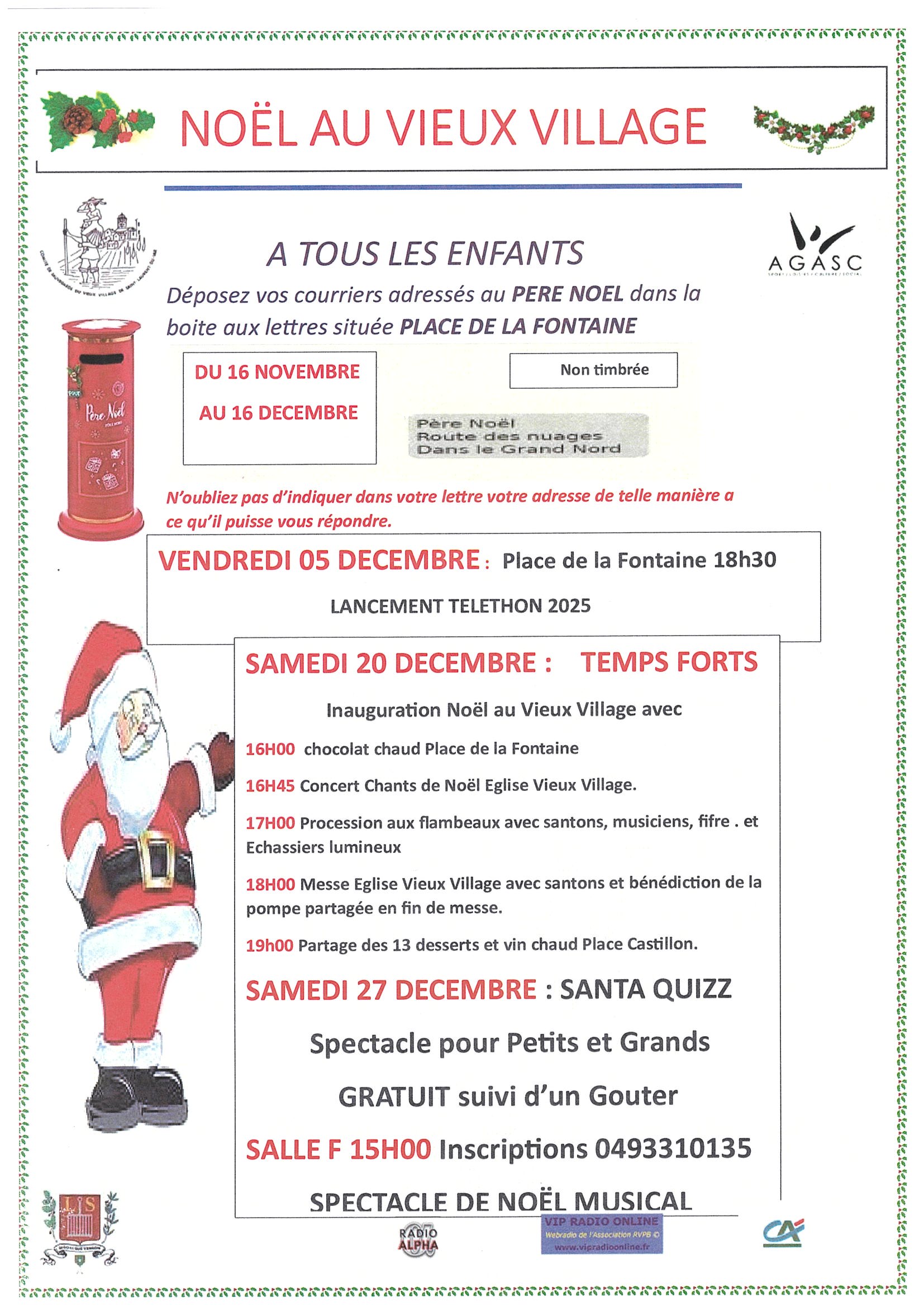 programme noel au vieux village